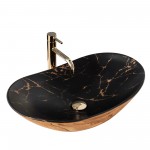 Накладной умывальник Rea Royal In Black Marble/Gold Накладной умывальник Rea Royal In Black Marble/Gold